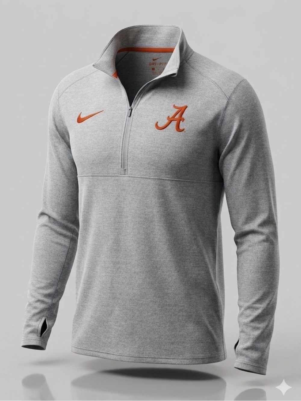 Nike Heather Gray Quarter-Zip Pullover with Orange Accents